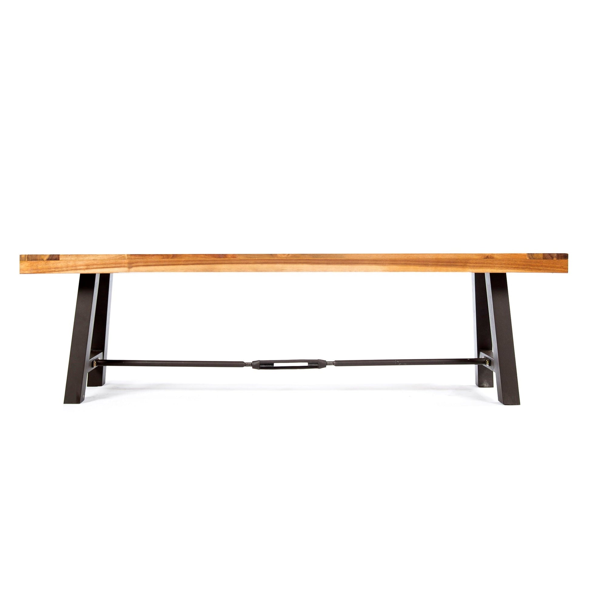 Catriona teak bench outdoor with black metal legs by HouseOfZazla on Tampa Home & Garden Store