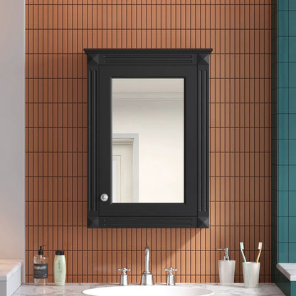 Wall mounted medicine cabinet with mirror, black finish, over-toilet design, Unique Piece on Tampa Home & Garden Store