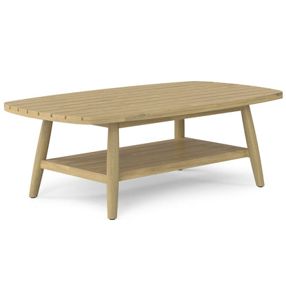 Light Teak and Acacia Outdoor Coffee Table