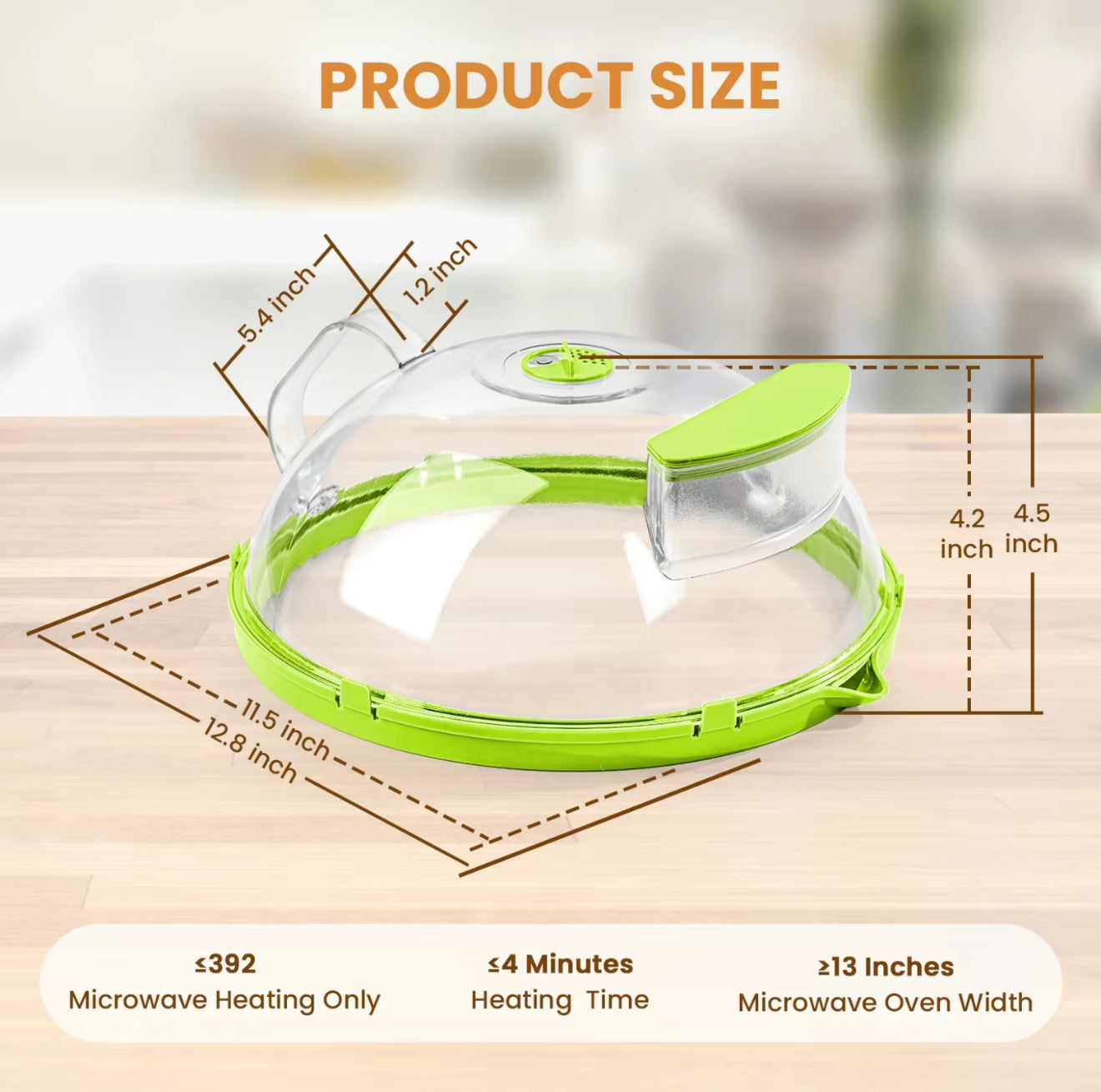 SteamGuard Microwave Cover clear glass with lime green accents, microwave oven accessory on Tampa Home & Garden Store