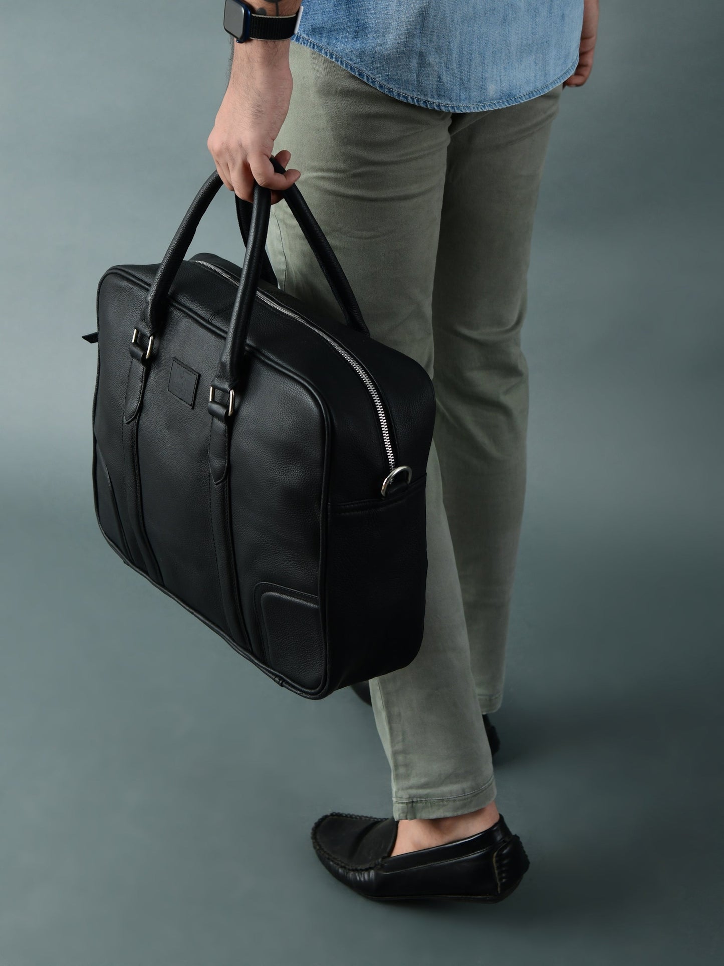 Texas Black Leather Briefcase - Tampa Home & Garden Store