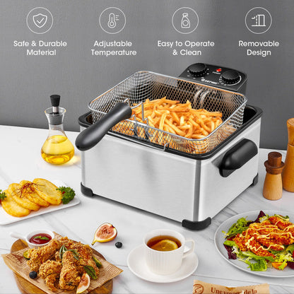 Freidora de 5.3QT con tres cestas