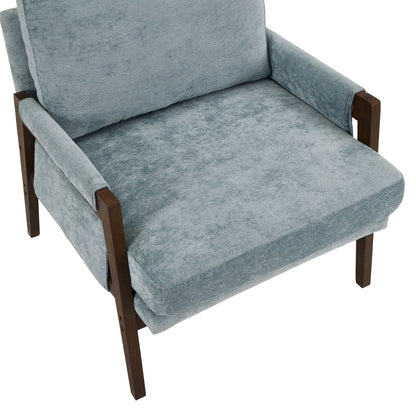 Kelly Mid-Century Velvet Blue Armchair for Home