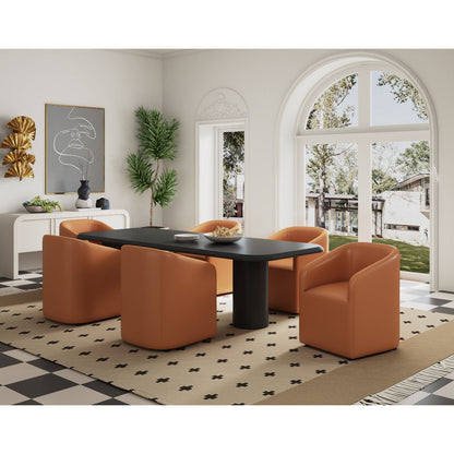 Anna and Modern Round Vegan Dining Armchair