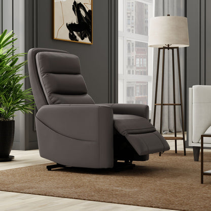 Bentley Power Lift Chair by HouseOfZazla with full recline and USB charging in gray leather on Tampa Home & Garden Store