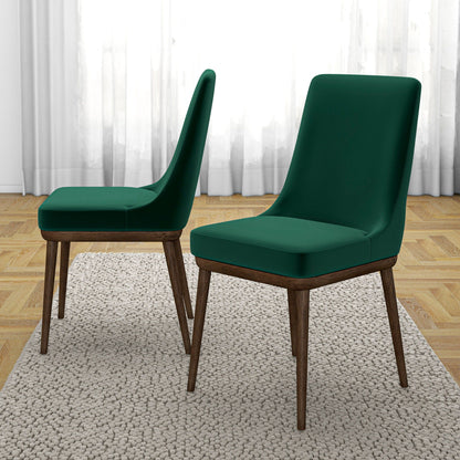 Chair set of 2: Mid-Century Modern dining chairs in green with solid wood frame HouseOfZazla on Tampa Home & Garden Store