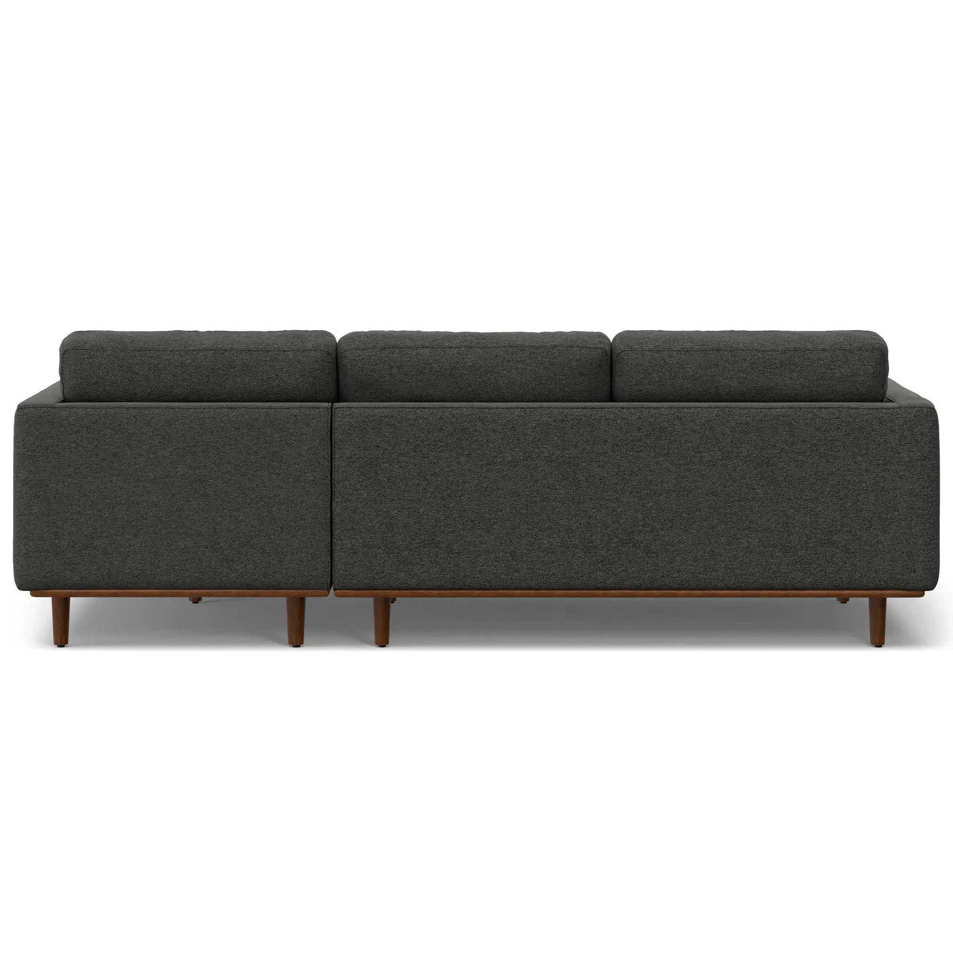 Morrison Upholstered Sectional Sofa, charcoal gray fabric, wooden legs by Unique Piece Furniture on Tampa Home & Garden Store