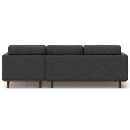 Morrison Upholstered Sectional Sofa, charcoal gray fabric, wooden legs by Unique Piece Furniture on Tampa Home & Garden Store