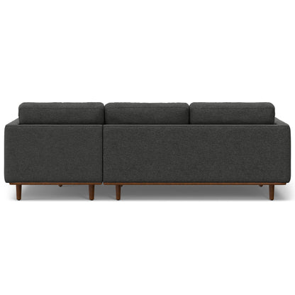 Morrison upholstered sectional sofa, charcoal gray fabric, wooden legs, HouseOfZazla on Tampa Home & Garden Store