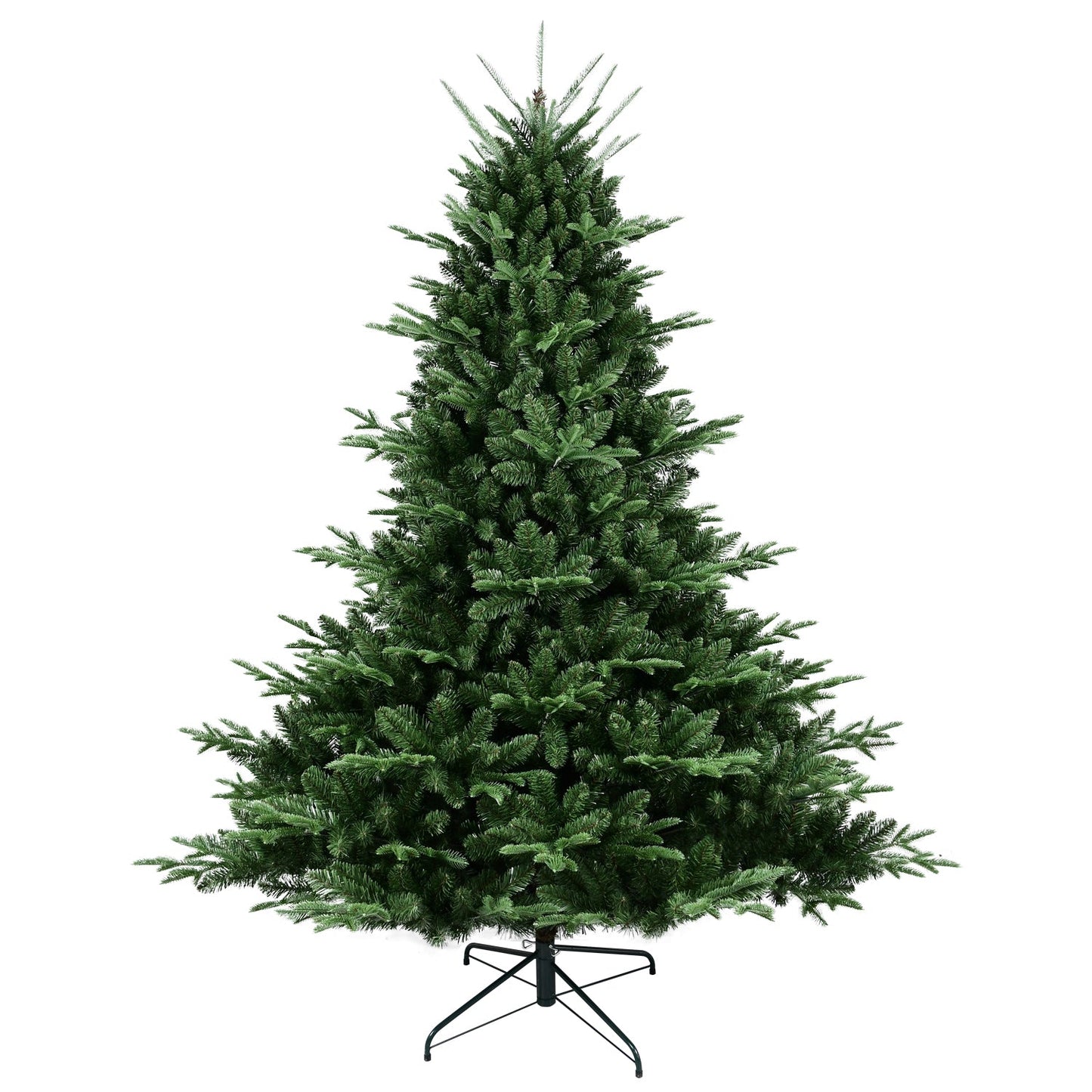 Full-Shaped 6 ft green Christmas Tree with 1673 PE/PVC tips on metal stand on Tampa Home & Garden Store