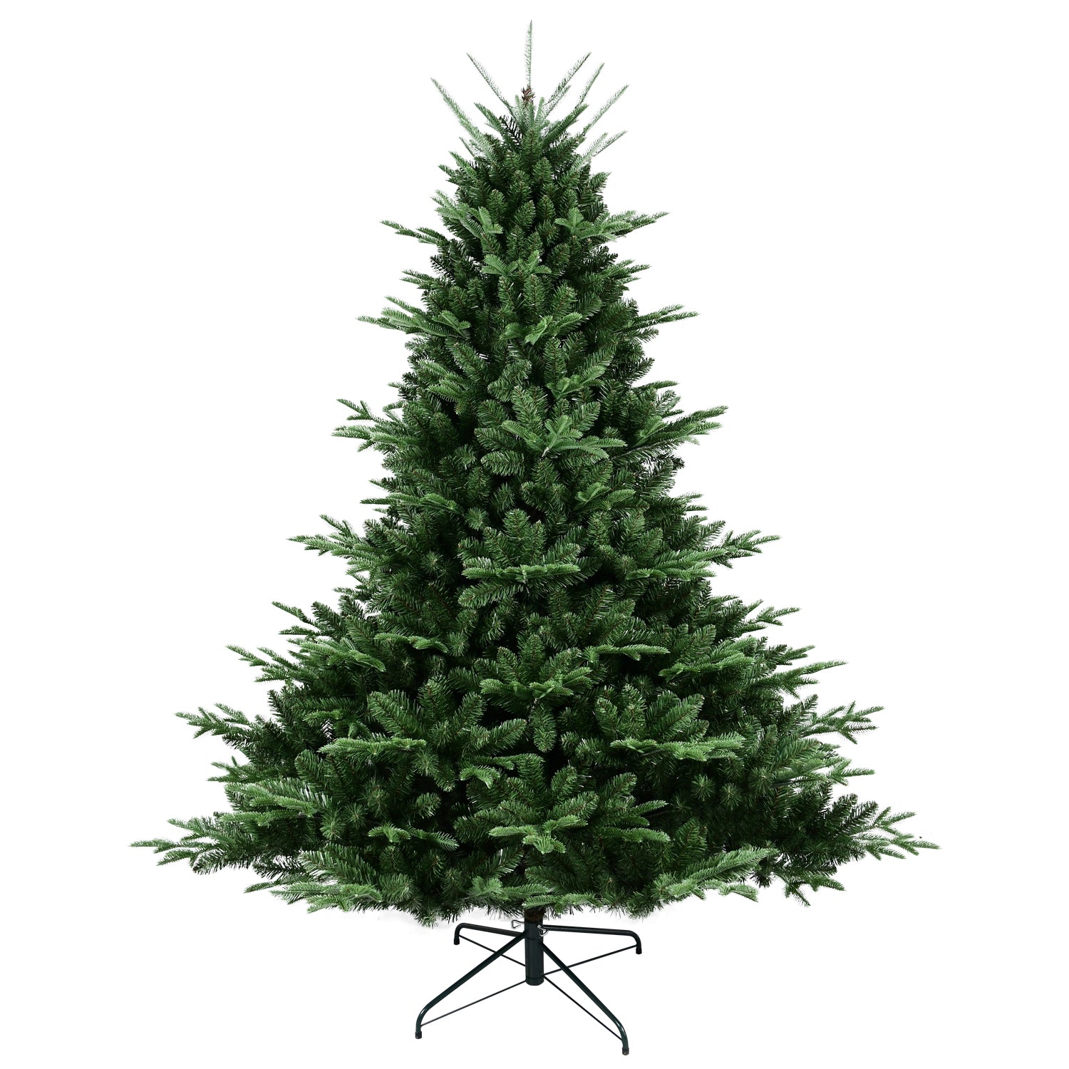 Full-Shaped 6 ft green Christmas Tree with 1673 PE/PVC tips on metal stand on Tampa Home & Garden Store