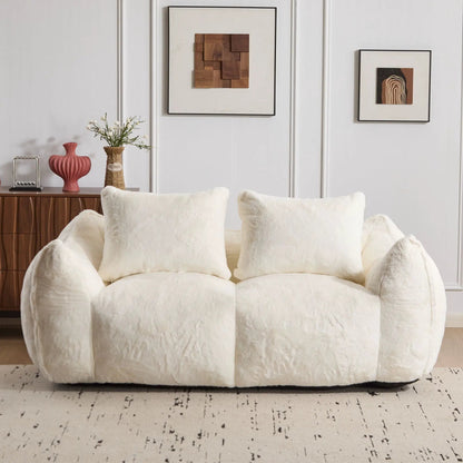 Giant Bean Bag Couch and Fluffy Loveseat
