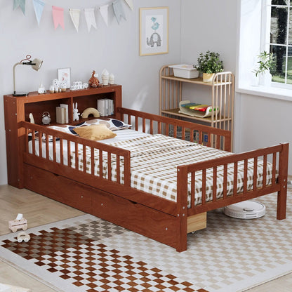 Bed With Headboard Storage and Under Bed Drawers