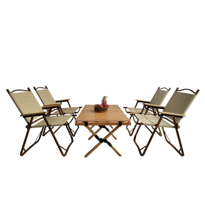 Foldable Five Piece Dining Set and Four Chairs