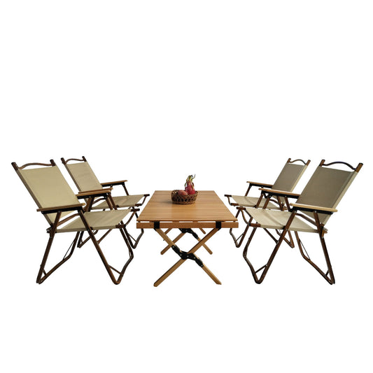 Foldable Five Piece Dining Set and Four Chairs