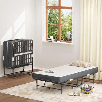 Twin Extra Long Bed and Foam Mattress Black
