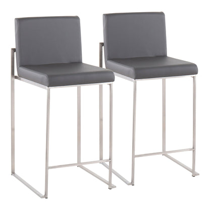 Contemporary high back counter stool with gray padded back, chrome frame 2 HouseOfZazla on Tampa Home & Garden Store