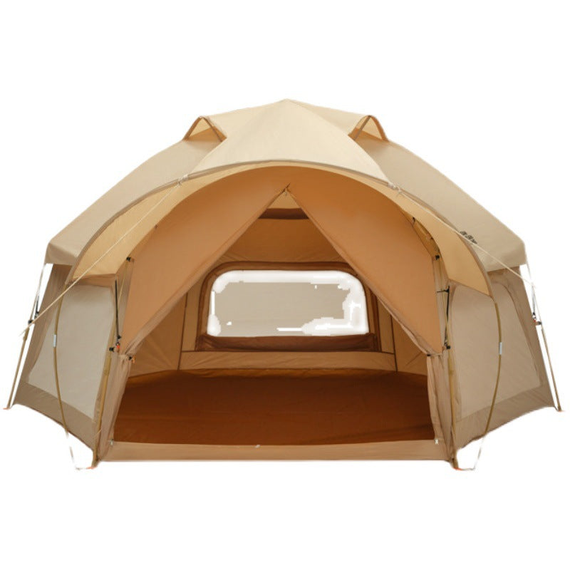 Outdoor Thickened Rainproof Portable Folding Automatic Camping Tent beige My Store shelter on Tampa Home & Garden Store