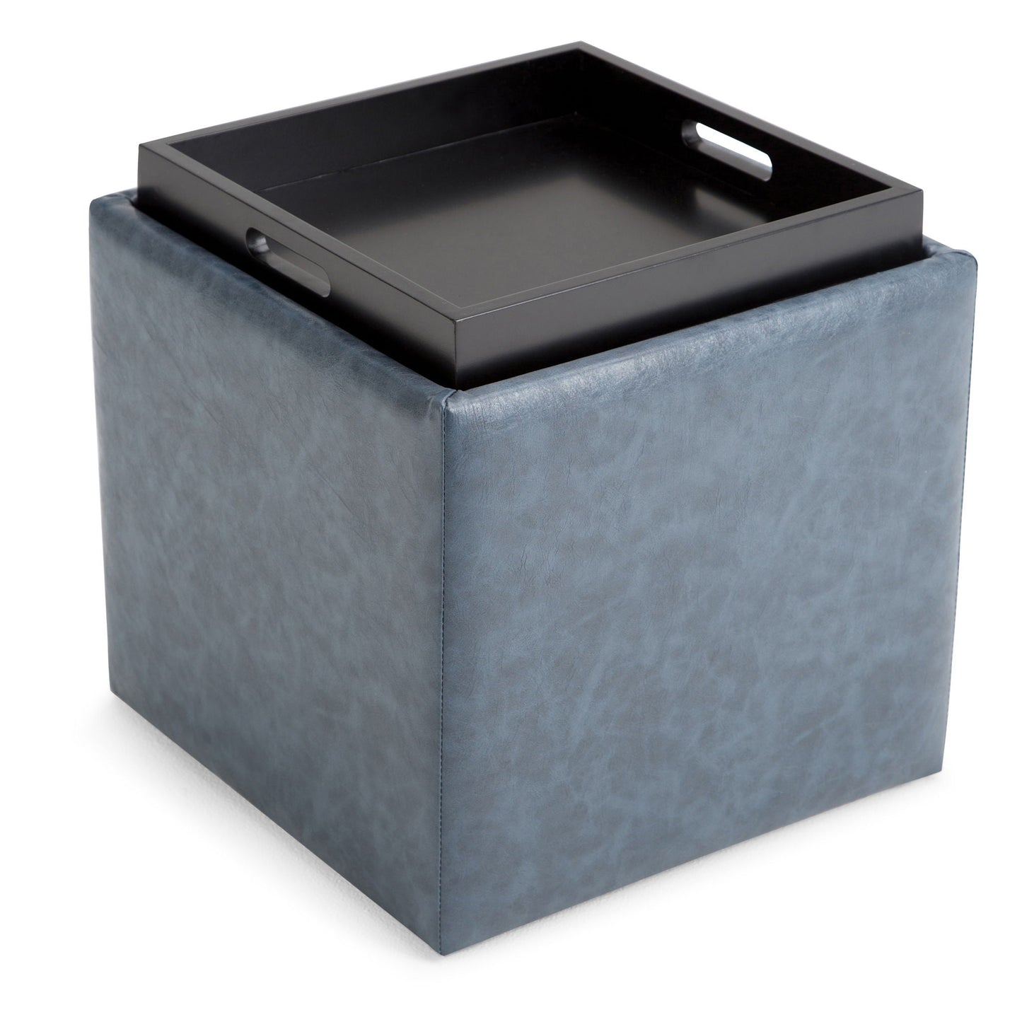 Rockwood Upholstered Cube Ottoman with Tray