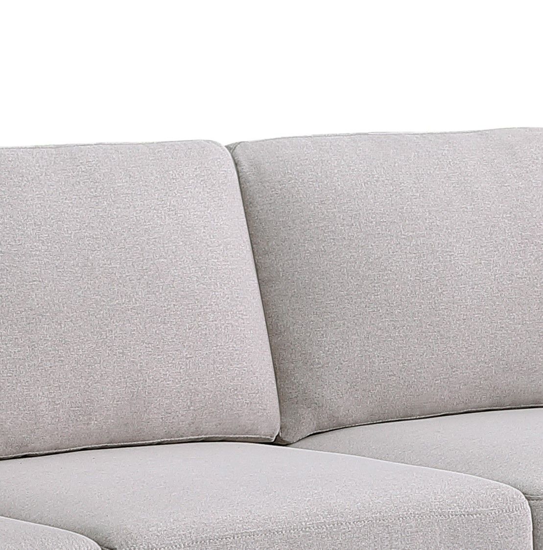 Kristin light gray stationary loveseat with removable cushions, textured fabric on Tampa Home & Garden Store