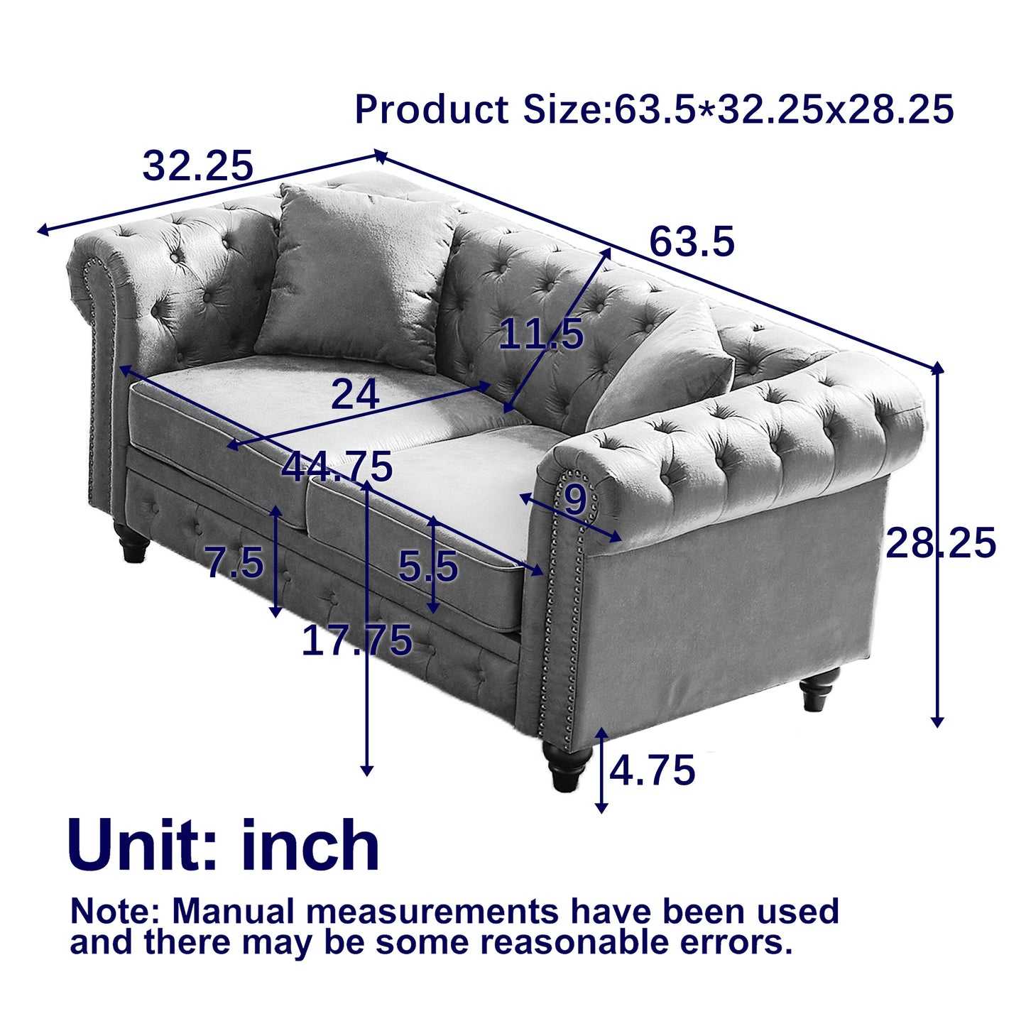 Contemporary Chesterfield Sofa and Tech Fabric