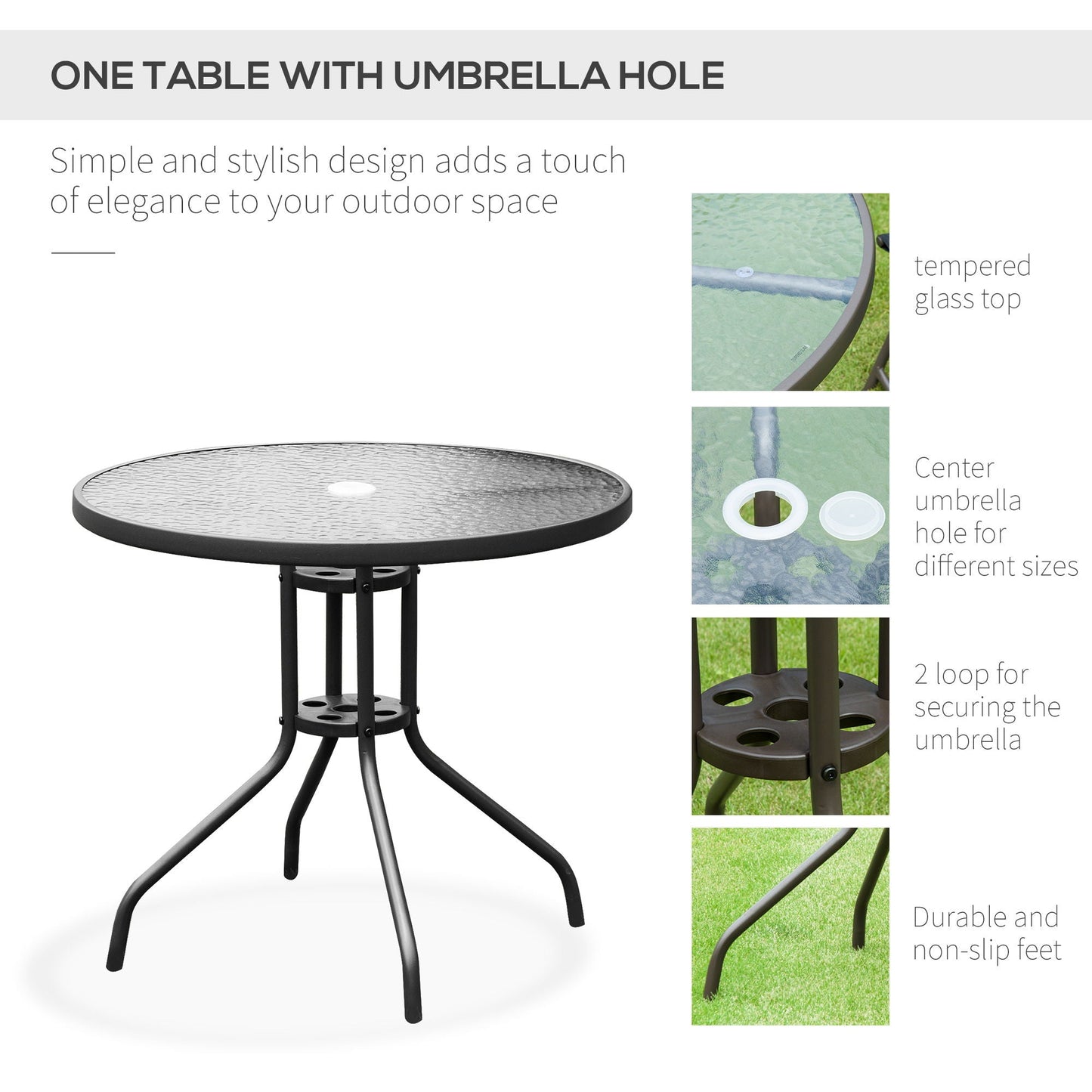 Outdoor Patio Dining Set with Folding Chairs