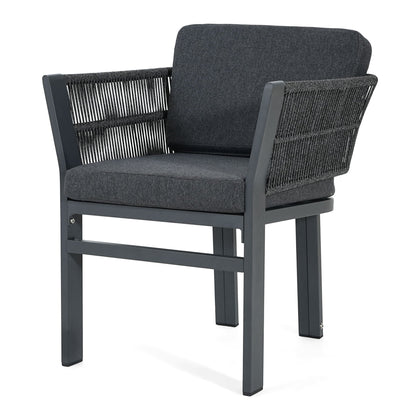 Durable Aluminum Outdoor Dining Chairs Set of Two