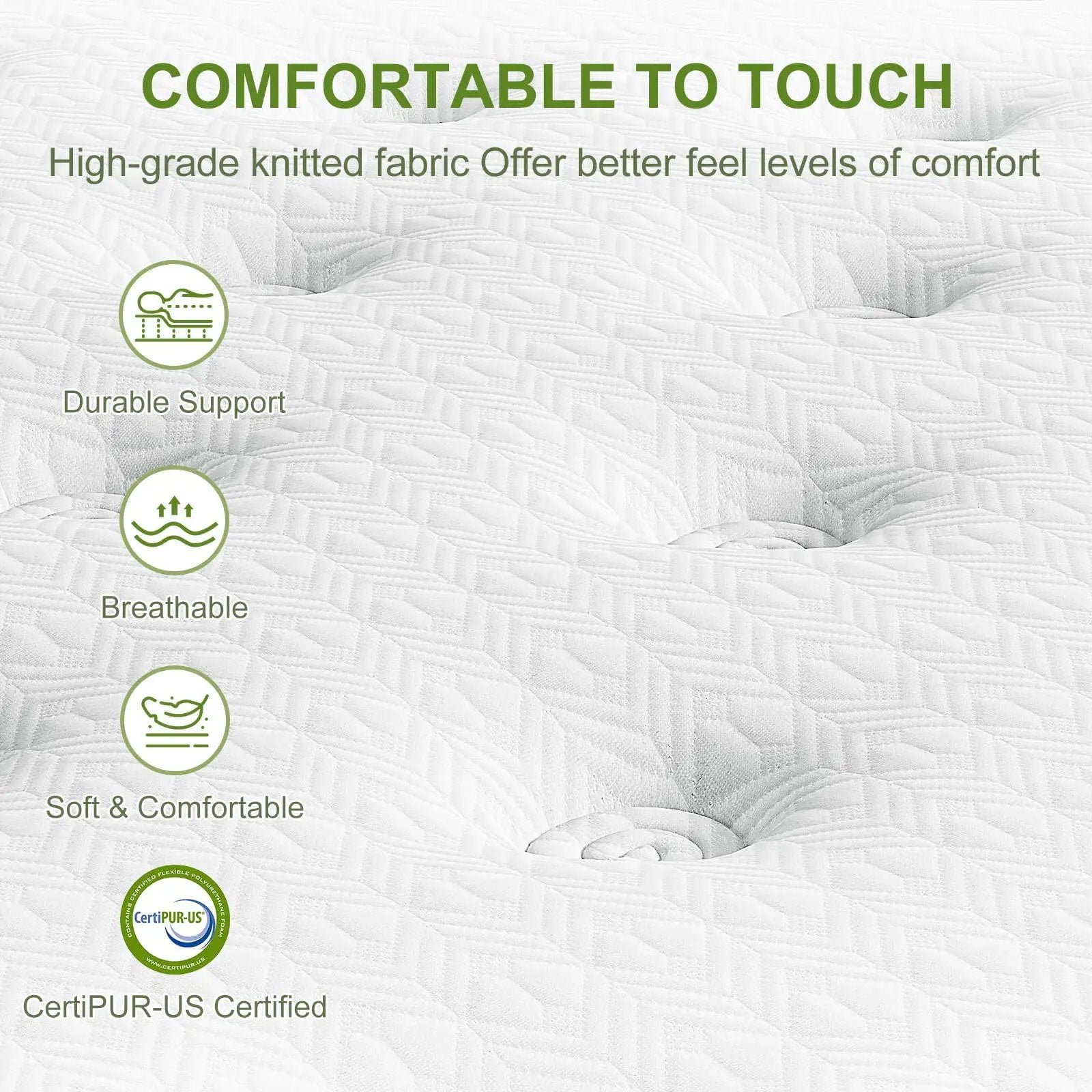 12-inch hybrid mattress with gel memory foam & pocket springs by Unique Piece Furniture on Tampa Home & Garden Store