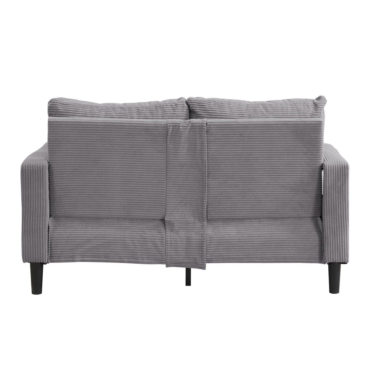 Modern upholstered stationary loveseat in gray corduroy by HouseOfZazla on Tampa Home & Garden Store