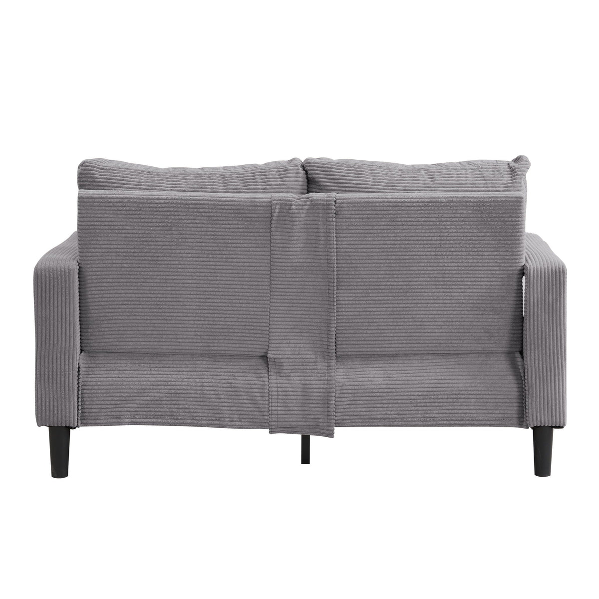 Modern upholstered stationary loveseat in gray corduroy by HouseOfZazla on Tampa Home & Garden Store