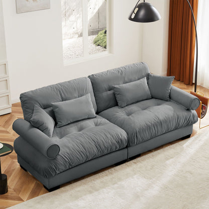 Large Modern Sofa With Cloud Comfort And Pillows