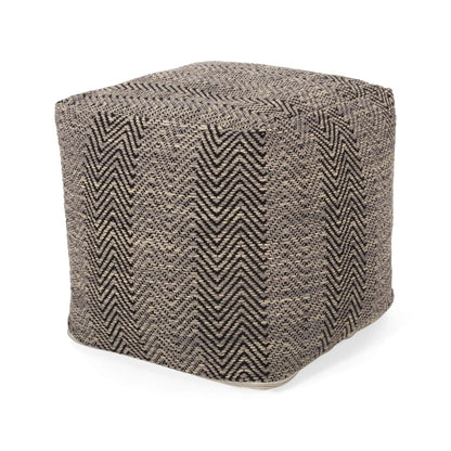 Barracuda Handcrafted Cotton Pouf with Chevron