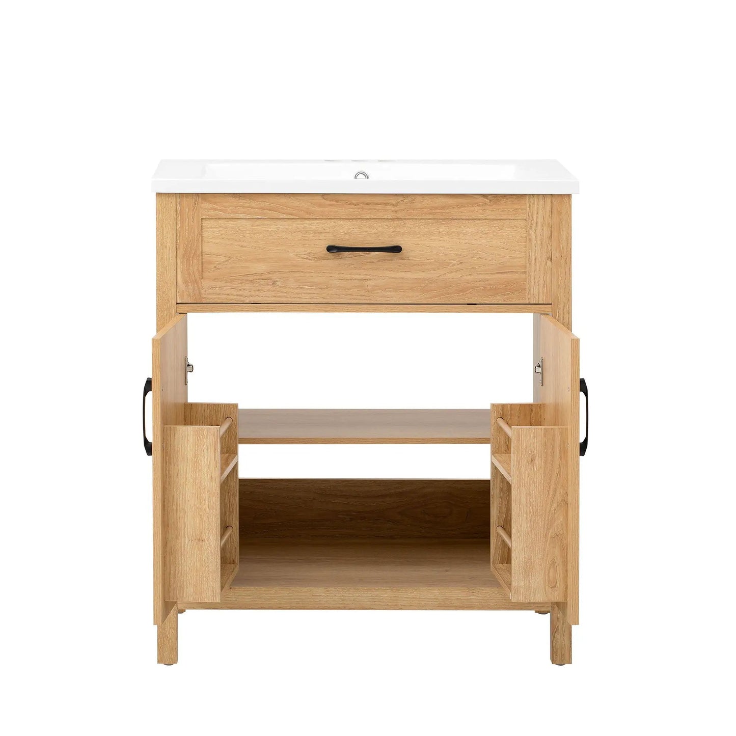 Walnut Bathroom Vanity With Sink and Storage