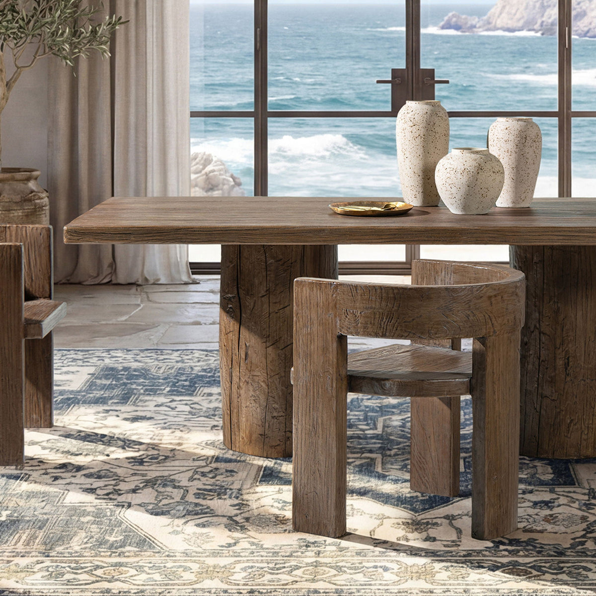 Accent Curved Dining Chair with Sculptural Frame in dark brown by HouseOfZazla, armchair on Tampa Home & Garden Store