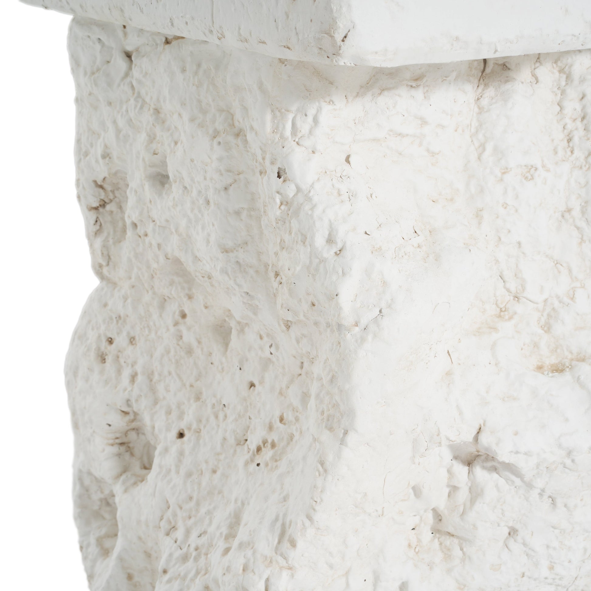 Talia Outdoor Patio MGO Side Table White on white textured stone surface backdrop HouseOfZazla on Tampa Home & Garden Store