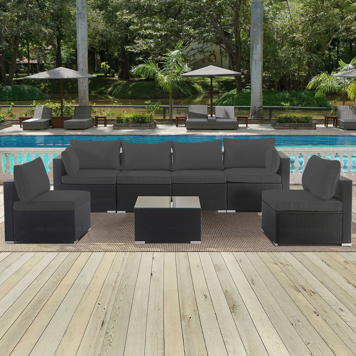 14 Pack Wicker Sofa Cushion and Back Covers