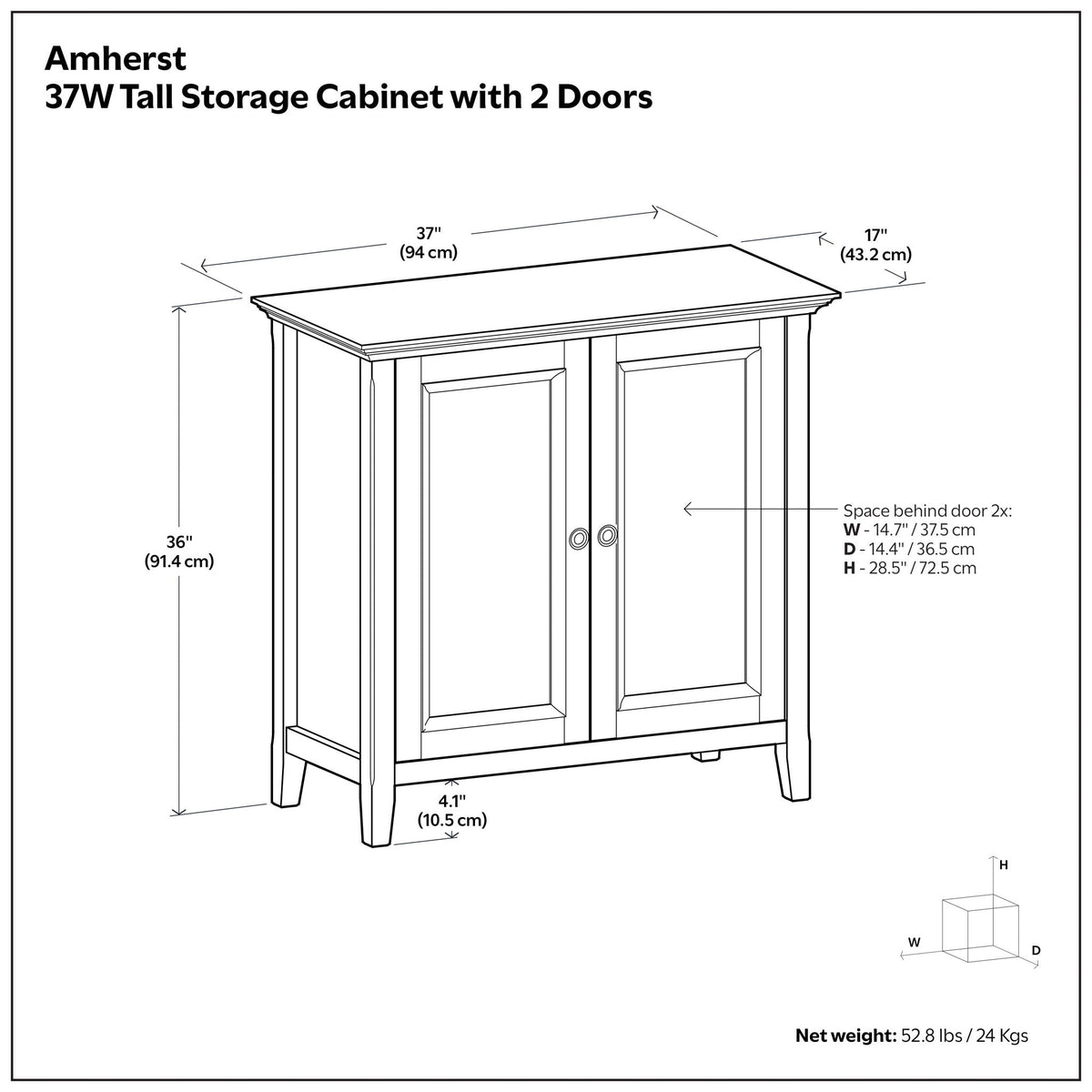 Amherst 2-Door Storage Cabinet with Adjustable Shelving in brown finish by HouseOfZazla on Tampa Home & Garden Store