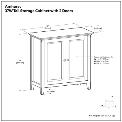 Amherst 2-Door Storage Cabinet with Adjustable Shelving in brown finish by HouseOfZazla on Tampa Home & Garden Store