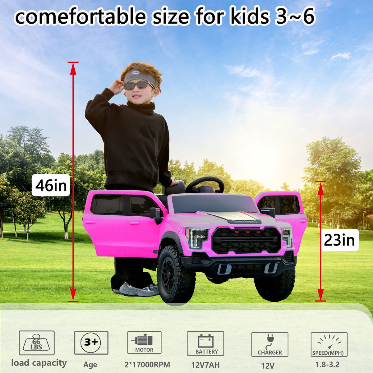 Pink 12V Kids Ride-On Car by HouseOfZazla with remote control and music player on Tampa Home & Garden Store