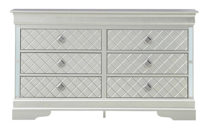 Verona dresser by Unique Piece Furniture with mirrored diamond-panel fronts and pulls on Tampa Home & Garden Store