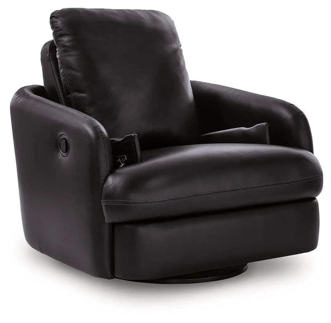 Modmax II Swivel Glider Recliner chair in black leather by Unique Piece Furniture on Tampa Home & Garden Store
