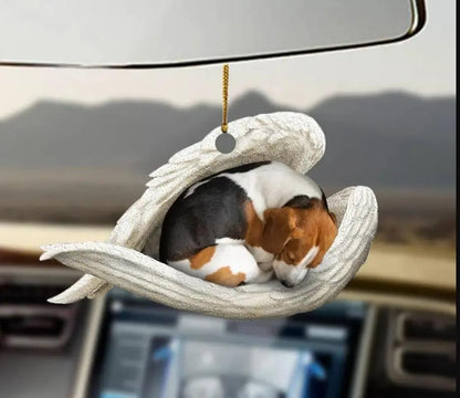 Car Pendant Sleeping Dog Angel Decor Hanging