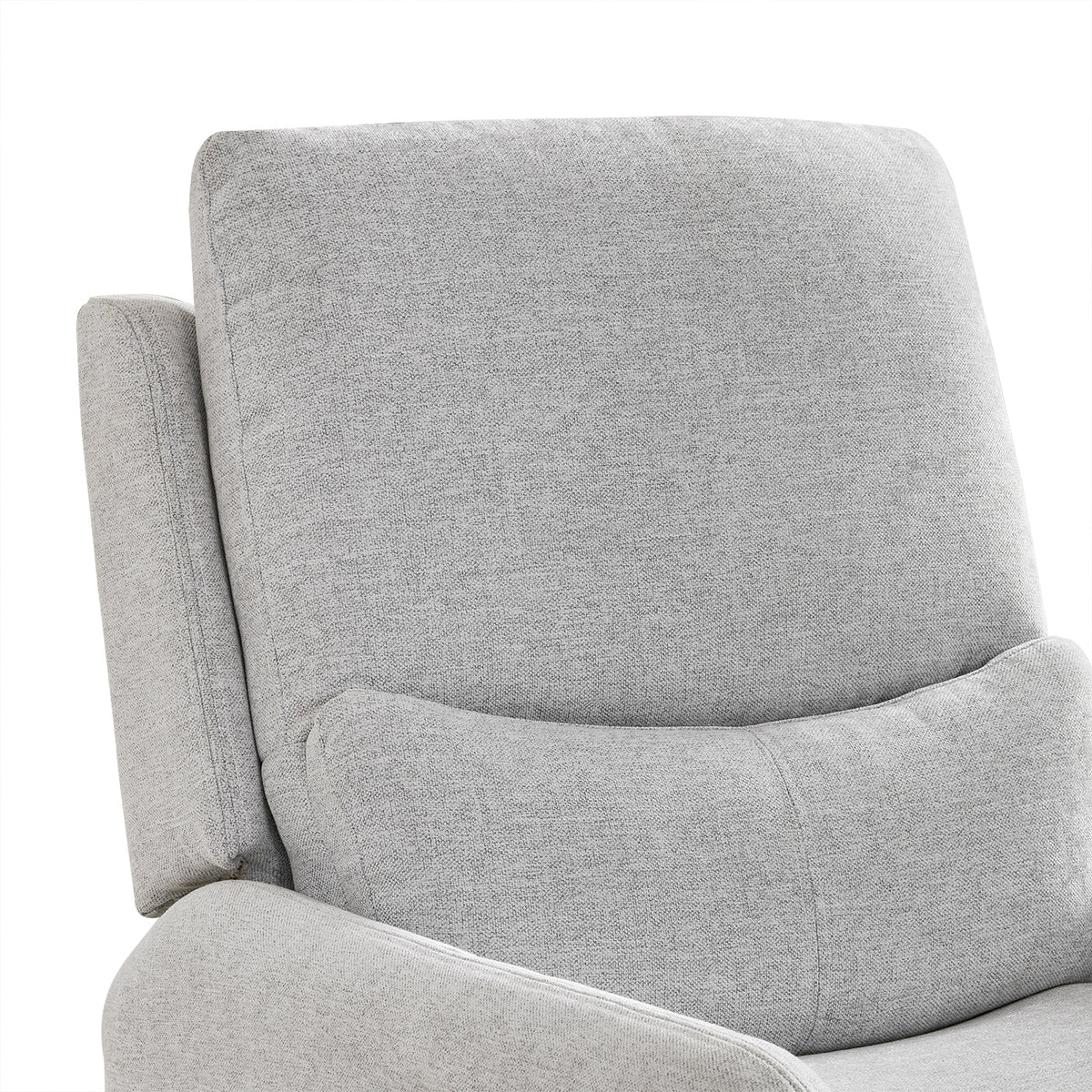 Dublin 30in swivel power recliner arm chair in heathered gray fabric with cushioned back on Tampa Home & Garden Store