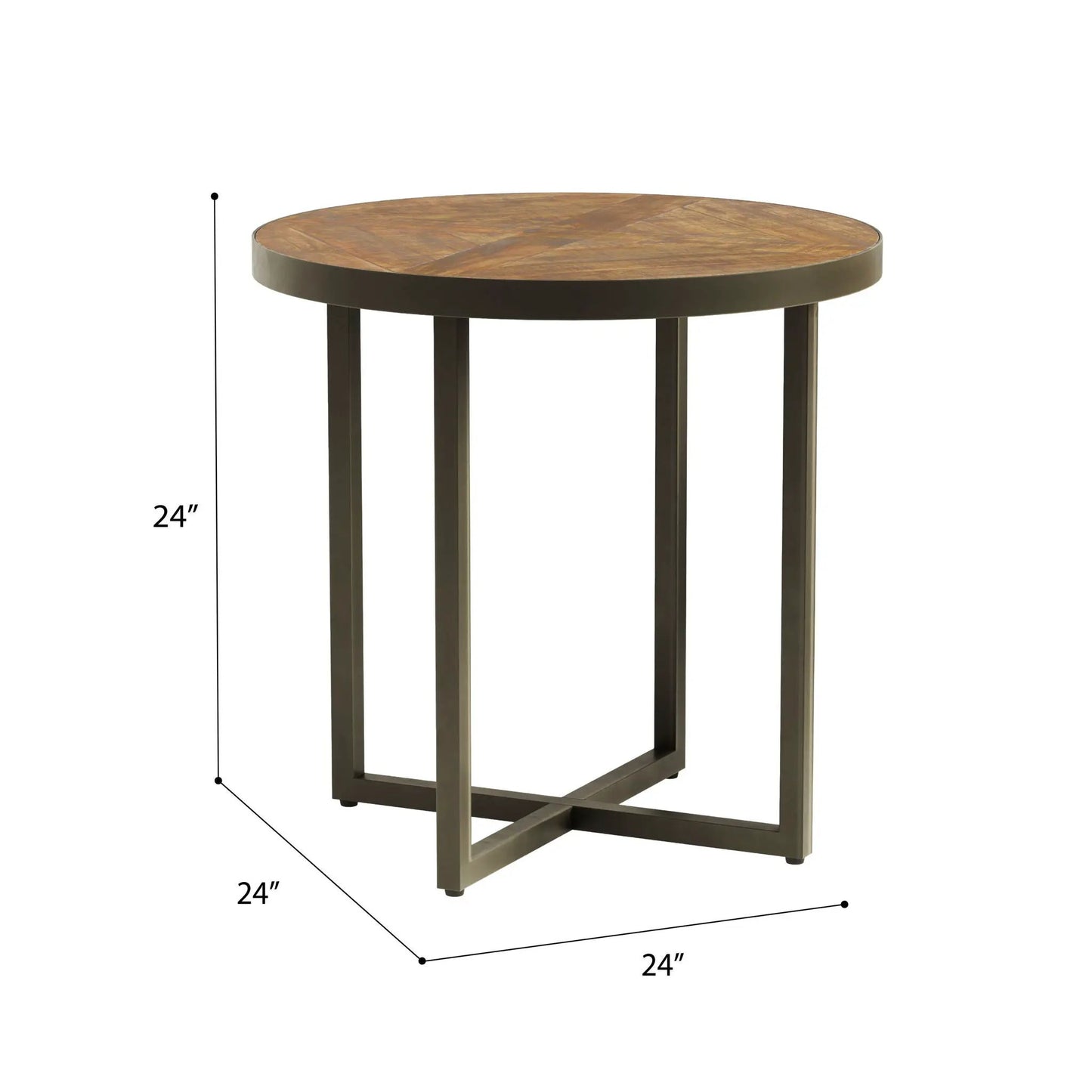 Faro round coffee table with warm wood top and metal frame by Unique Piece Furniture on Tampa Home & Garden Store