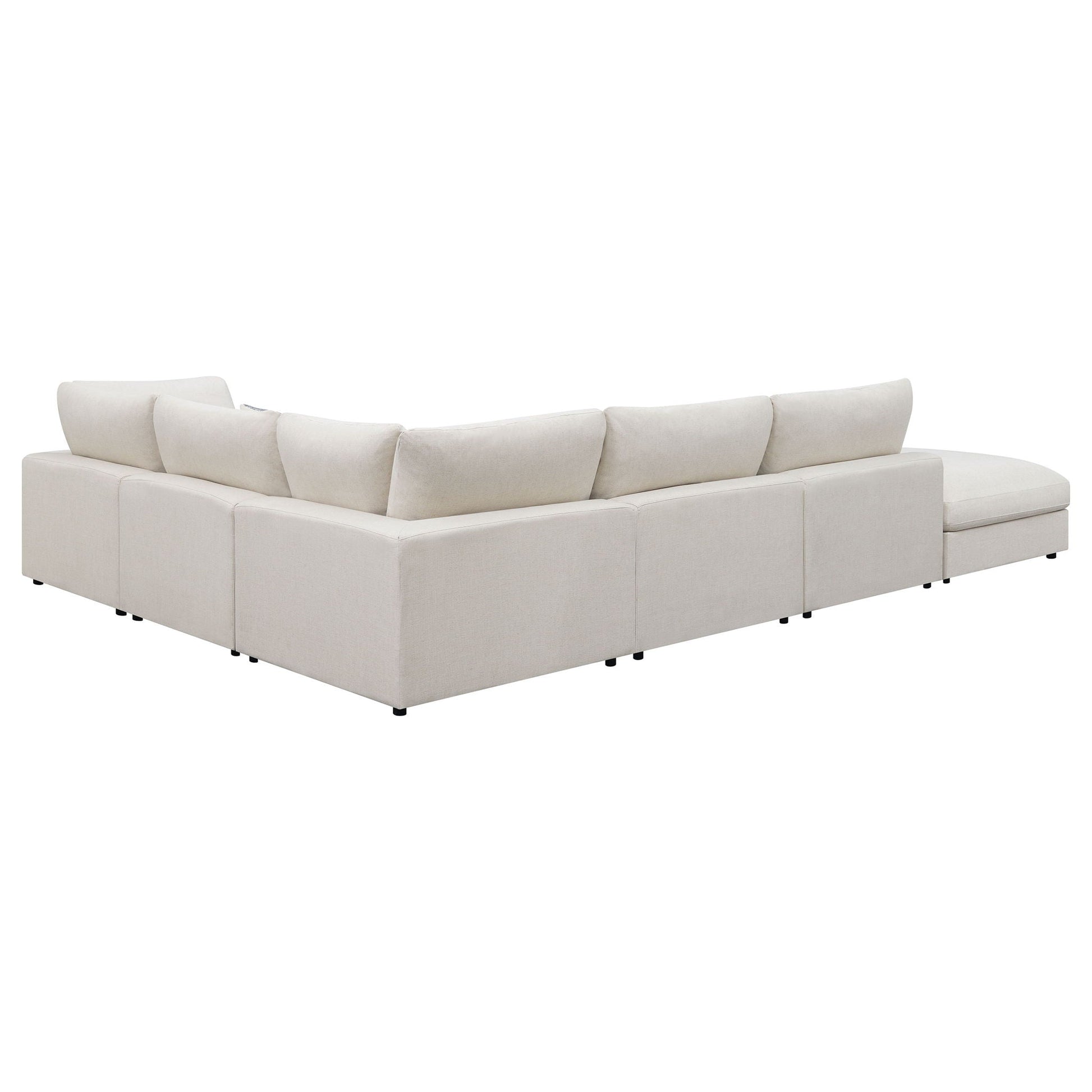 Rhette Upholstered Sectional, 2-Piece Living Room Set in light beige fabric, chaise on right on Tampa Home & Garden Store