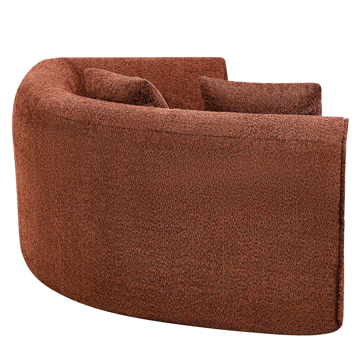 110-inch modern curved L-shaped modular sectional sofa in rust textured fabric on Tampa Home & Garden Store