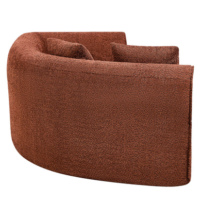 110-inch modern curved L-shaped modular sectional sofa in rust textured fabric on Tampa Home & Garden Store