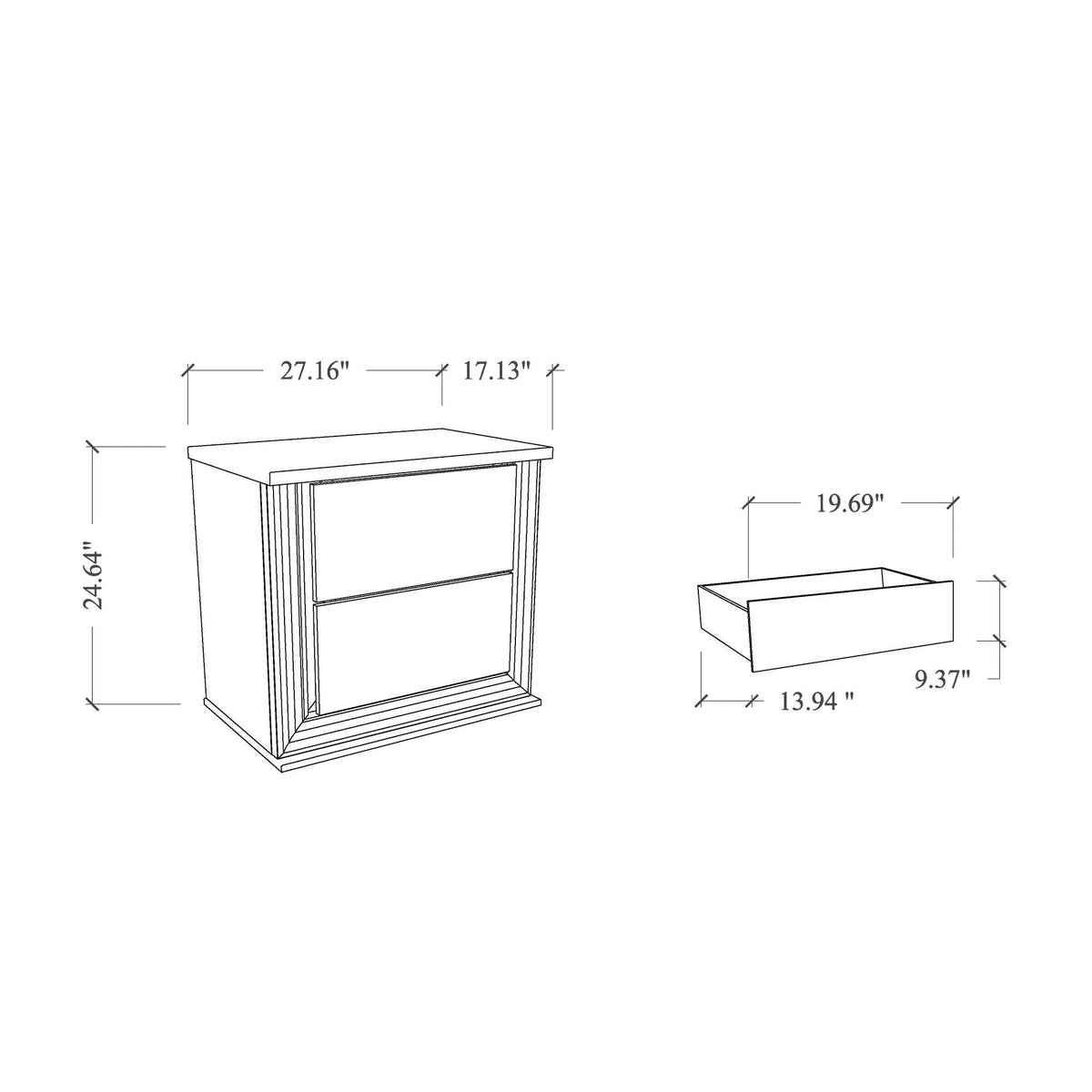 Moon Smooth Nightstand with LED - White, accent nightstand on Tampa Home & Garden Store
