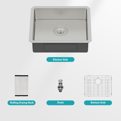 Modern Deep Single Bowl and Stainless Steel Sink