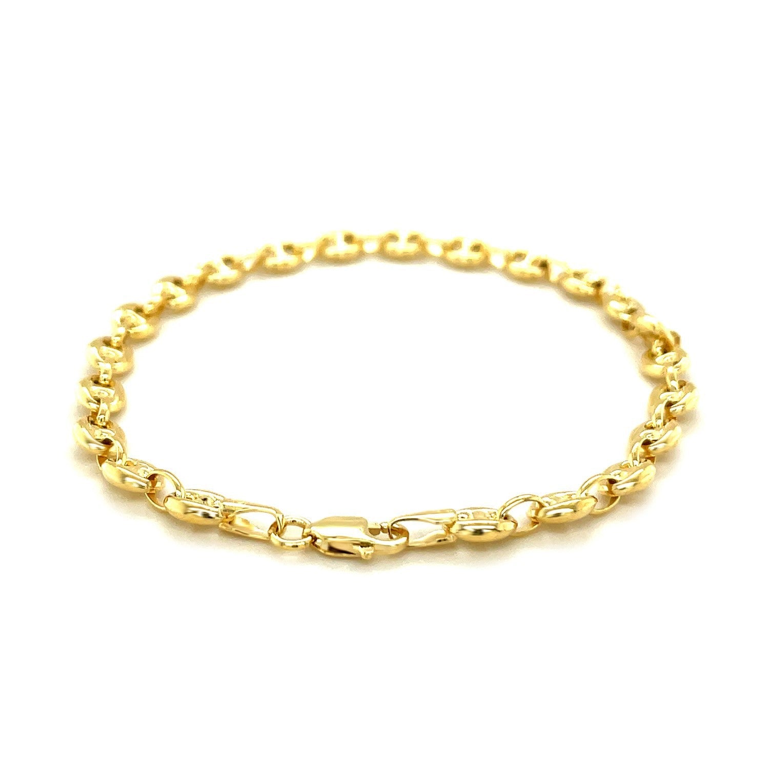 Bracelet 4.7mm puffed mariner link in 14k yellow gold on Tampa Home & Garden Store